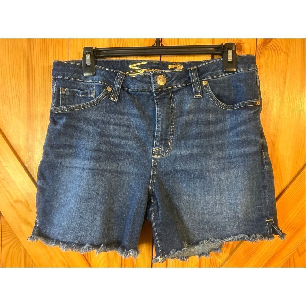 Seven7 Dark Blue Denim Jean Shorts